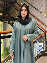 Graceful Green Stone & embroidered Abaya - 106 - Hijab by Dania