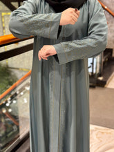 Graceful Green Stone & embroidered Abaya - 106 - Hijab by Dania