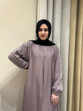 Gracefull light brown abaya front buttons and chonat sleeves - 182 - Hijab by Dania