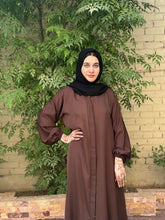 Hina Front Open Abaya (Choclate Brown) 07 - Hijab by Dania