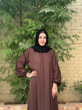 Hina Front Open Abaya (Choclate Brown) 07 - Hijab by Dania