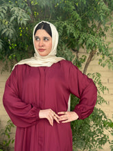 Hina Front Open Abaya (Mehroon) - 02 - Hijab by Dania