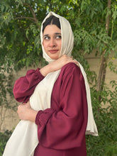 Hina Front Open Abaya (Mehroon) - 02 - Hijab by Dania