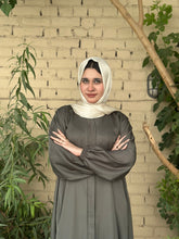 Hina Front Open Abaya (Olive Green) - 01 - Hijab by Dania