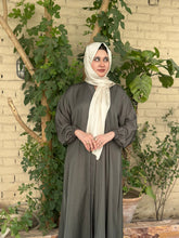 Hina Front Open Abaya (Olive Green) - 01 - Hijab by Dania