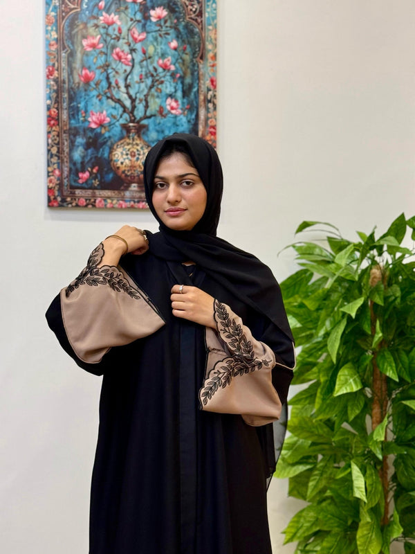 Leaf Harmony Embroided Abaya - 35 - Hijab by Dania