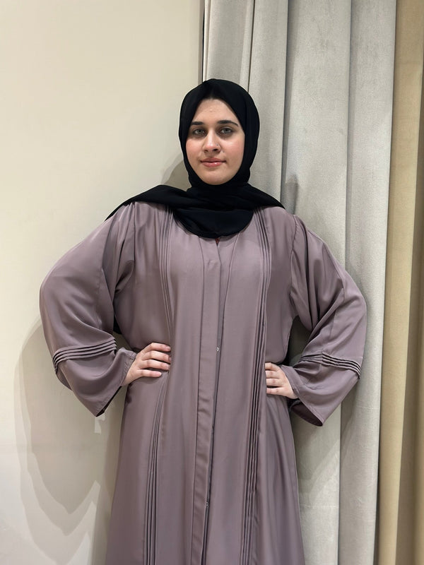 Light Brown Plated abaya - 184 - Hijab by Dania