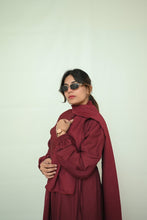 Maroon Button - Down Abaya - 98 - Hijab by Dania