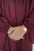 Maroon Button - Down Abaya - 98 - Hijab by Dania