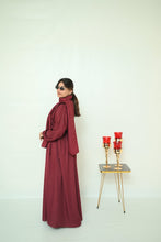 Maroon Button - Down Abaya - 98 - Hijab by Dania