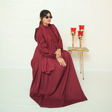 Maroon Button - Down Abaya - 98 - Hijab by Dania