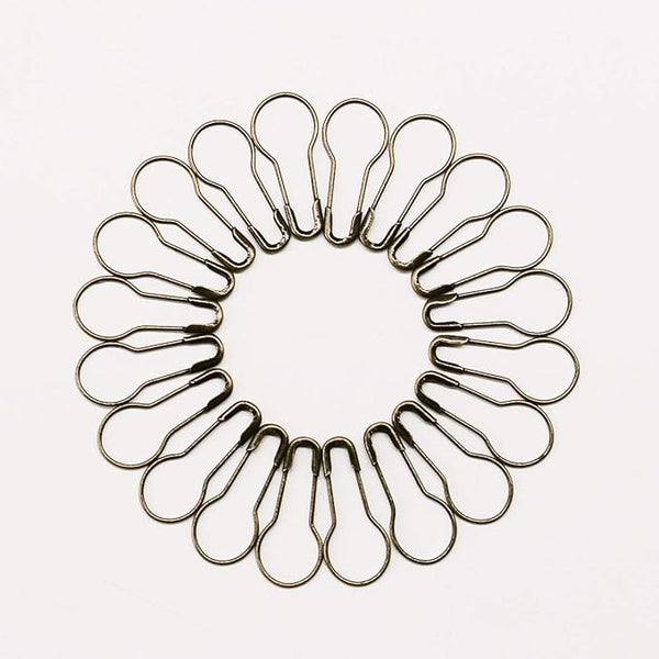 Metal Thick Gourd Safety Pins - Steel Wire Pins Clothing Tag Pins Trimming Fastening Safety Locking Clip Buttons DIY Craft Sewing Home Accessories (Bronze) - Hijab by Dania
