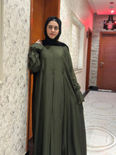 MOSS Green Plated Abaya - 180 - Hijab by Dania