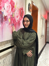 *Moss green plated abaya