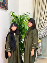 Olive Bloom – Kids Abaya sku - 189 - Hijab by Dania