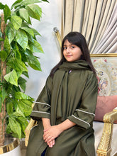 Olive Bloom – Kids Abaya sku - 189 - Hijab by Dania