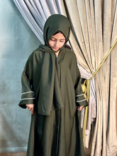 Olive Bloom – Kids Abaya sku - 189 - Hijab by Dania