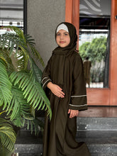 Olive Bloom – Kids Abaya sku - 189 - Hijab by Dania