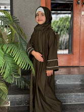 Olive Bloom – Kids Abaya sku - 189 - Hijab by Dania