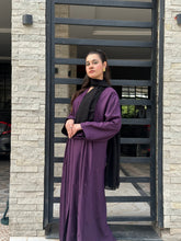 Royal Plum Embroidered Abaya.59 - Hijab by Dania