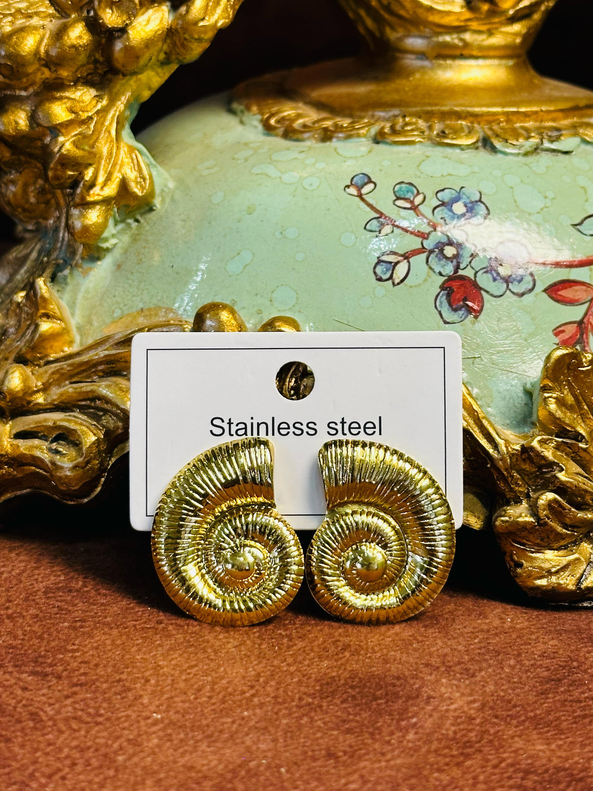 Gold Spiral Earrings