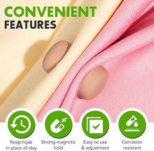 Strong Magnetic Hijab Pins, Powerful Hijab Magnets Multi - Use Pinless Hijab Magnetic Pins, Colorful Magnet Pins Scarf Magnetic Pin No - Snag Brooch Clasp for Clothes Dress Scarves (Matte) - Hijab by Dania