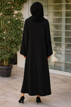 pink leaf-pattern embroidery abaya