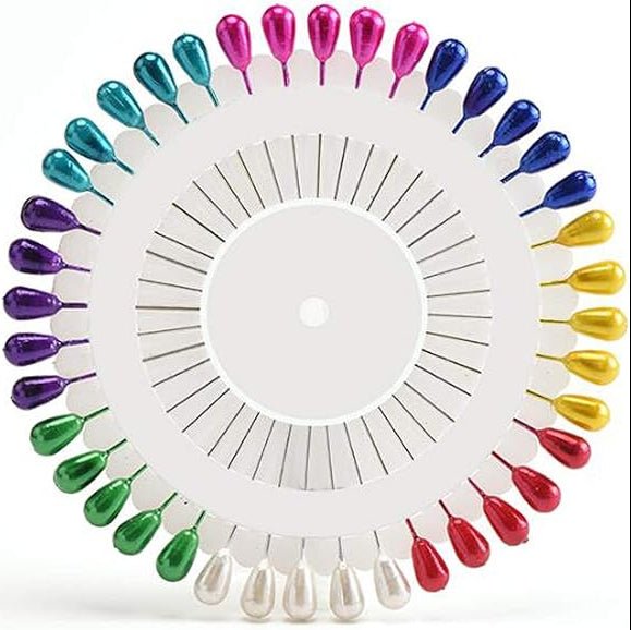Teardrop Pearl Head Sewing Pins Straight Pins Head pins,1.5 inch - Hijab by Dania