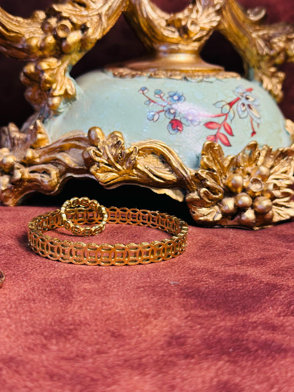 trendy braclet and ring set