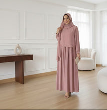 Safa Layered Abaya-dusty pink
