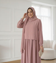 Safa Layered Abaya-dusty pink