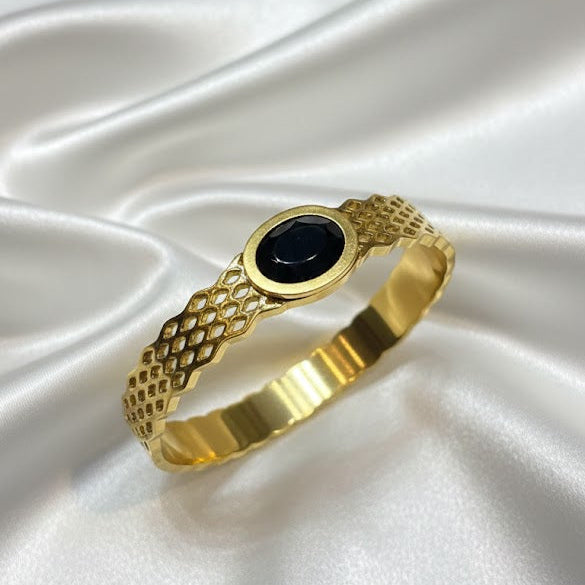 Bold Black Stone bangle