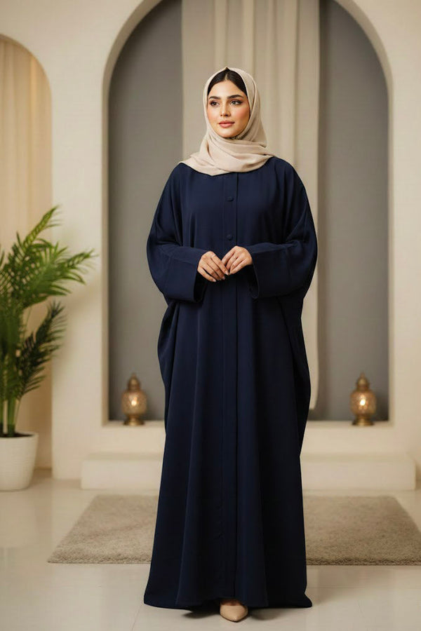 Classic button-front abaya