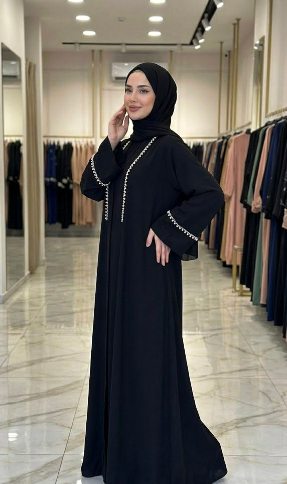 Classic Pearl lace Abaya