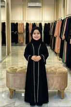 classic pearl lace kids abaya
