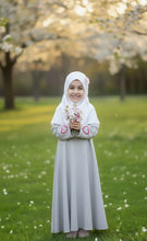 kids Heartline Abaya - silver grey