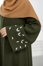 Leaf sleeves embroidery kids Abaya