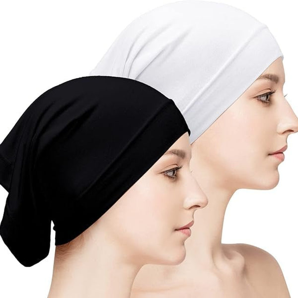 Women Under Scarf Hijab Cap 1 Pcs Under Cap for Turban Hijab Undercap Head Wraps Scarf Solid Color Hijab Tube Stretch Dreadlocks Tube Neck Cover - Hijab by Dania